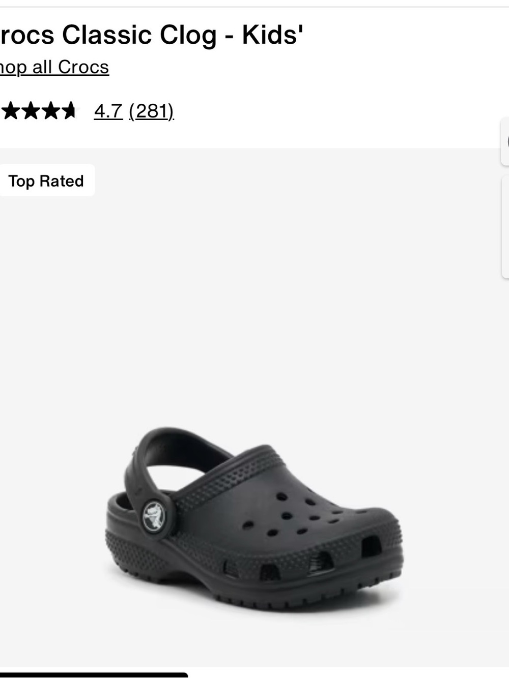 CROCS Kids Classic Clog in Black